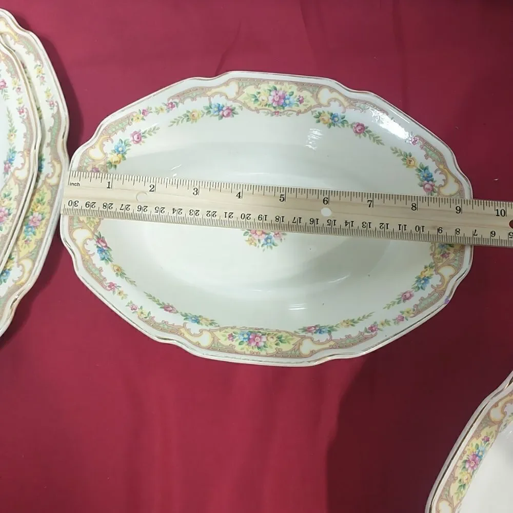 Mount Clemens Mildred Pattern Serving Plates And Bowls Set Of 5 Small To Large.